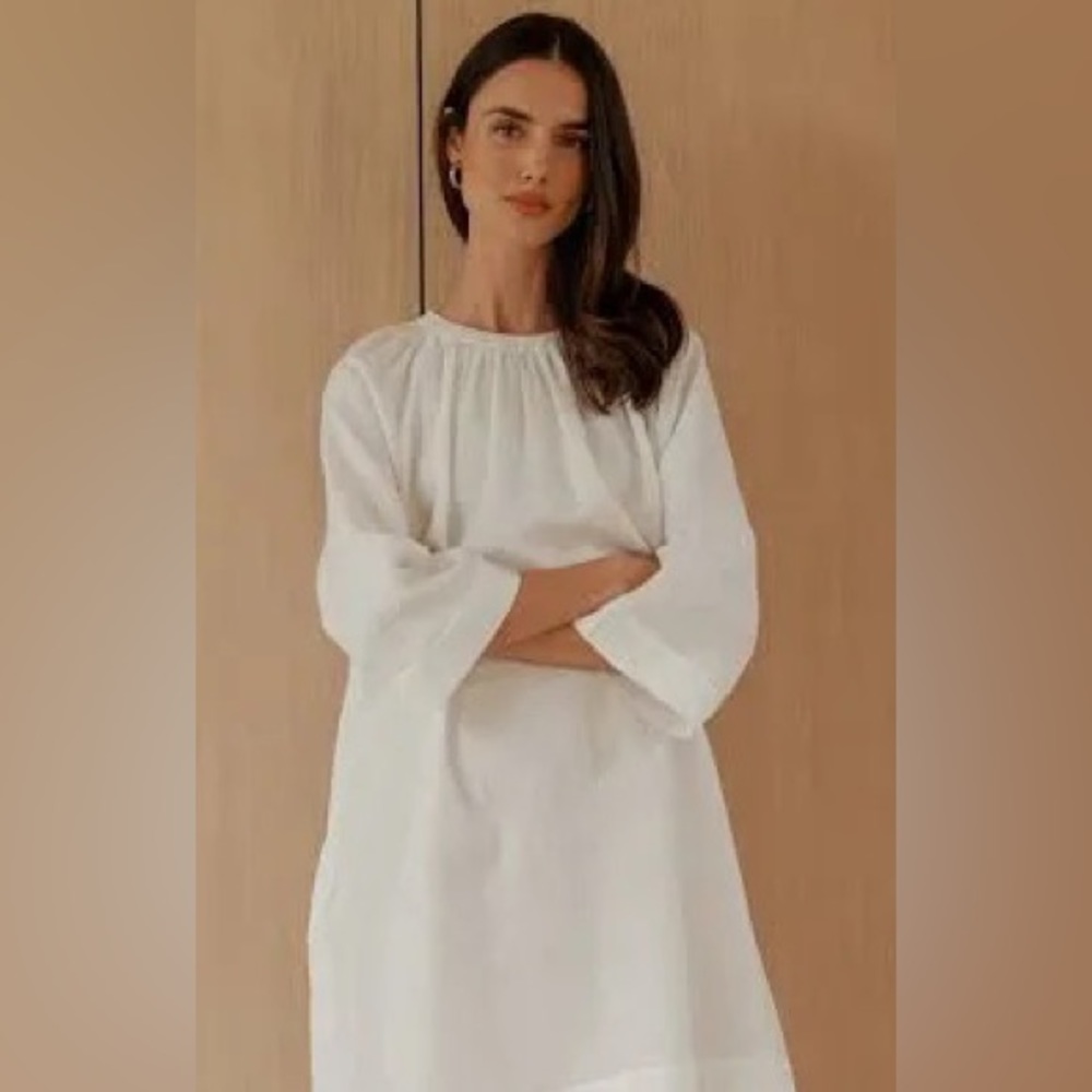 Jenni Kayne Linen August Dress, Size Small, White
